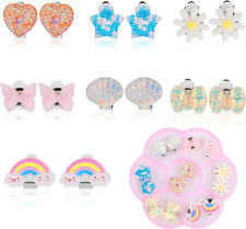 Yolev 7Pairs Clip On Earrings for Girls Dress Up Earrings and Princess Play Set