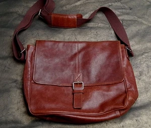 M&S Collezione 100% Leather Crossbody Messenger Bag Brown - Picture 1 of 12