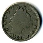 1908 P V NICKEL LIBERTY U.S 5 CENT US  OLD AMERICA VNICKEL 1  COIN8600