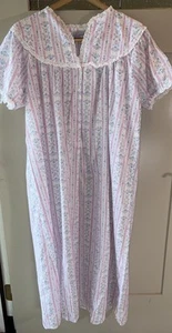 Nwt Lanz Of Salzburg Pink 100% COTTON LAWN Short Sleeve Long Ballet Nightgown M - Picture 1 of 9