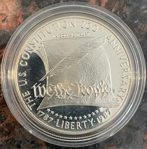 1987-S United States Constitution - Commemorative Silver Dollar - Proof Coin - Picture 1 of 4