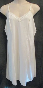 Vintage Shadow Line Kleid elfenbein weiß creme durchgehender Slip Dessous, PluS Gr. 44 / XL - Bild 1 von 5