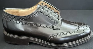 Churchs Brookland Dark Brown Leather Wingtip Derby Oxford Shoes Men Sz 8us 7uk - Picture 1 of 9