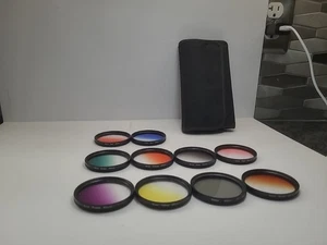 55MM Grad Gradient Filter Kit Blue Grey Pink Orange Yellow Green Red Brown Puple - Picture 1 of 9