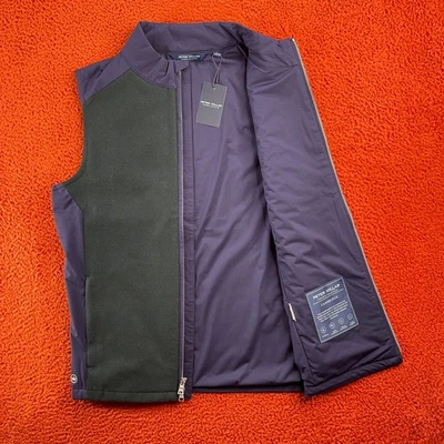 PETER MILLAR Mens SMALL Crown Crafted Cambridge Hybrid Wool Vest Green NEW $295 - Image 1 of 4