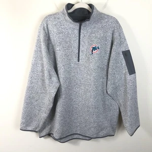 Suéter Pullover Antigua Miami Dolphins 1/4 Cremallera Para Hombre Talla 2XL Gris Jaspeado NFL - Imagen 1 de 15