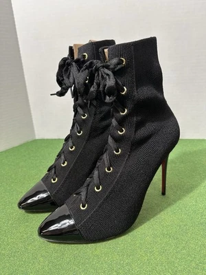 Botín Christian Louboutin Frenchie 100 Negro Tacón de Encaje Talla 40 Foto 1 de 4