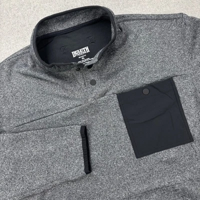 Pulôver masculino Duluth Trading Co 1/4 zíper XL cinza rio quedas encaixe simulado relaxado - Imagem 1 de 4