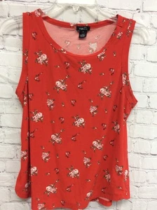 Camiseta sin mangas Rue21 para mujer elástica roja con estampado floral XL - Imagen 1 de 7