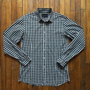 Rare Diesel Black Gold 3D Checkered Button Shirt Men 52 White Black Green Preppy - Picture 1 of 12