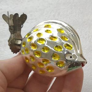 Vintage Christmas Silver Glass Ornament Tree USSR Xmas Antique Decoration Fish - Picture 1 of 7