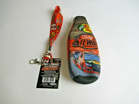 NASCAR Tony Stewart #14 Stewart-Hass Racing Bottle Koozie & Lanyard Pack Cover