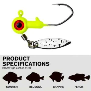 25pcs 3D Eye Ball Painted Sequin Spinner Bait Jig Hooks 1/8OZ - Picture 1 of 5