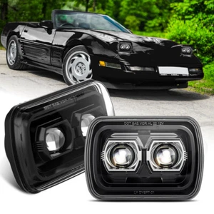 For Chevrolet Corvette 1984~1996 C4 DOT Pair 5x7" 7x6 Inch LED Headlights Newest - Picture 1 of 12