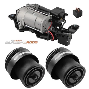 Air Suspension Compressor Pump & 2X Rear Air Spring Bags For BMW X5 F15 X6 F16 - Picture 1 of 12