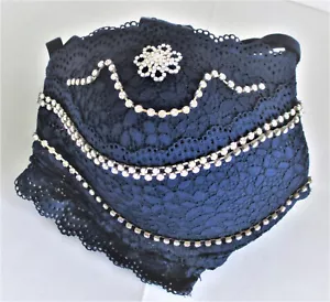 One of a Kind Bra Purse Navy Lace with Rhinestones Pretty! - Picture 1 of 7