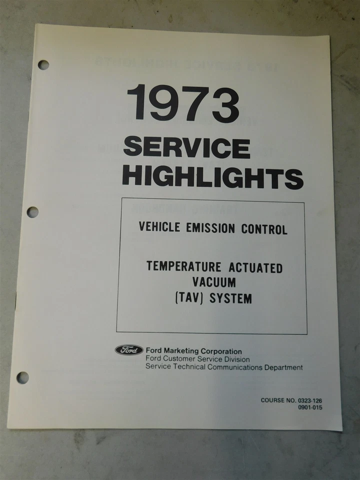 Ford Mustang Thunderbird Torino LTD 1973 emisiones sistemas de tav manual de taller Foto 1 de 1