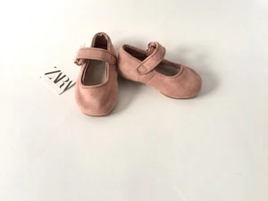 NEW ZARA PINK BALLET FLATS BABY GIRLS SIZE 3 BLUSH PINK MARY JANE FLAT SHOES NWT - Picture 1 of 11