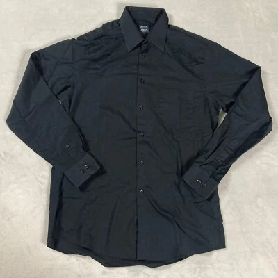 ARROW USA 1851 Men Black Long Sleeve Dress Shirt Reg Fit 15-15-1/2 34/35 formal - Image 1 of 4