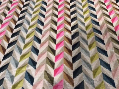 Romo Fabric Katori Sorbet Over Half Yard Fabric 22”x55” Modern Velvet ChevronNEW - Image 1 of 4