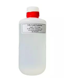 24K Gold plating solution, Electroplating Solution Industrial Grade, 8oz, Video - Picture 1 of 5