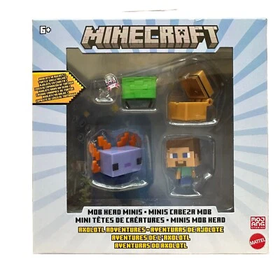 Figuras Minecraft Mob Head Minis Axolotl Adventures, nuevas Foto 1 de 4