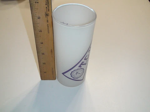 Texas Christian University TCU 60s Vintage Frosted Drink Glass - 6 1/4" High Cover