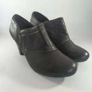 Clarks Stivali Donna 9 M Clever Scintillante Stivaletti Tacchi Pelle Nero - Foto 1 di 9