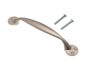 Cupboard Door Pull D Shaker Handle Matt Chromed 96mm + Screws Pack Of 100 - Picture 1 of 1