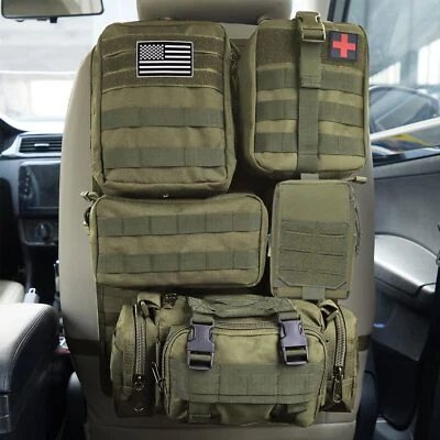 Bolsa organizadora universal táctica para respaldo de asiento de coche bolsa táctica Molle vehículo organizador... Foto 1 de 4