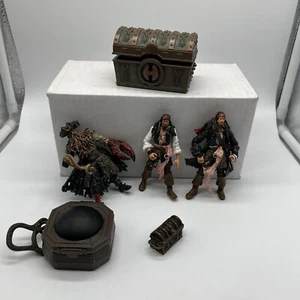 Jack Sparrow 3 3/4 Inch Figure Pirates Of The Caribbean Zizzle Lot Davey Chest - Picture 1 of 11