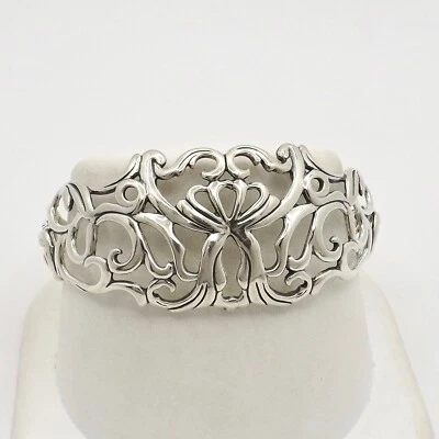 Carolyn Pollack Relios Sterling Silver Filigree Cuff Bracelet 25gr Open Vine - Image 1 of 4