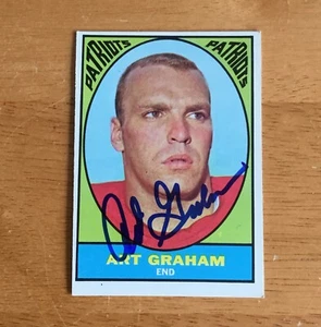 Tarjeta de fútbol americano Art Graham Boston Patriots firmada autógrafa 1967 Topps #12 - Imagen 1 de 2