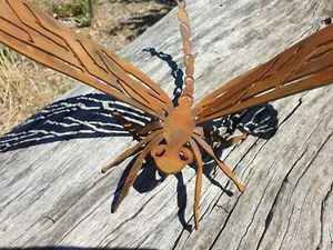 Dragonfly - Australian Made Rusted Metal Garden Art - Picture 1 of 8