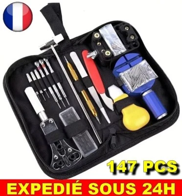 ✅ 147 PCS Kit Ensemble Outils Réparation Montre Ouvre Boîte Remplacement Piles - Photo 1/4