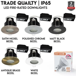 IP65 Fire Rated LED GU10 Dimmable Downlights Modern Bathroom Ceiling Spot Lights - Picture 1 of 23
