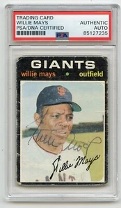 WILLIE MAYS Signed 1971 Topps High #600 HOF Giants PSA/DNA Encapsulated - Picture 1 of 1