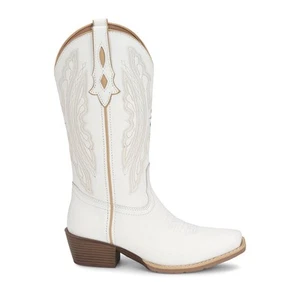 Justin Boots Rae 12 Inch Embroidered Square Toe Cowboy Womens White Casual Boot - Picture 1 of 5