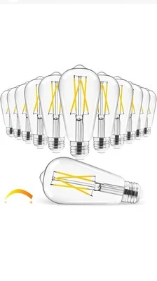 Vintage Look  LED Edison Bulb Dimmable, 6W Equivalent 40W, 2000K Warm Light - Image 1 of 4