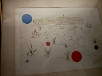 Salvador Dalí “La Torre del Agua” - Suite Chicago Original Grabado Firmado Numerado Foto 1 de 4