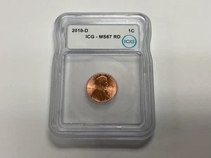 2010-D Lincoln Shield Cent ICG MS67 RED - Greysheet Price = $850! - Picture 1 of 5