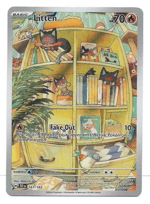 Litten 167/162 Sv05: Temporal Forces Holo Pokemon TCG Illustration Rare - NM - Image 1 of 2