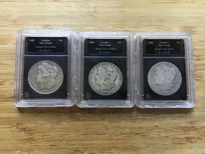 US Morgan Silver Dollars 3 coins Pre 1904 - Picture 1 of 10