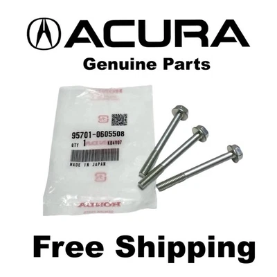 GENUINE 1996 - 2004 ACURA RL  TRANSMISSION OIL PAN BOLTS SET of 3 OEM NEW (6X55) - Image 1 of 4
