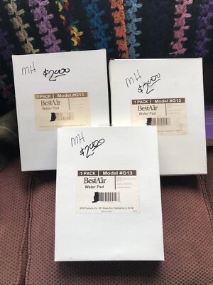 3 almohadillas de agua de repuesto BestAir G13 General Hamilton Williamson 11 1/2” X 9 3/4” Foto 1 de 2