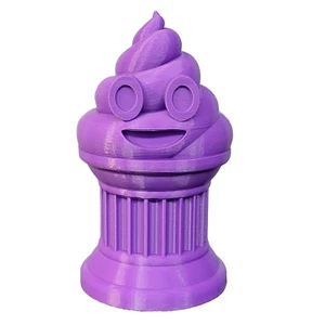 Poop Emoji Trophy - Toller Preis/Geschenk - 6" Lila Poop Emoji Trophäe - Znet3D - Bild 1 von 6