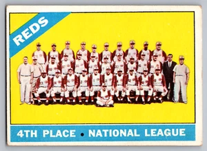 1966 TOPPS #59 CINCINNATI REDS TEAM CARD W/PETE ROSE/FRANK ROBINSON/TONY PEREZ - Picture 1 of 3