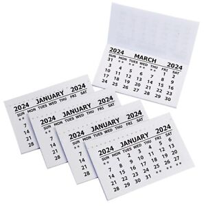 10 x 2024 Calendar Tabs Insert White Mini Calender Tear Off Pads Month To View