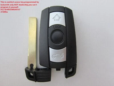 OEM BMW SMART KEY FOB KEYLESS REMOTE ALARM KR55WK49147 315Mhz UNLOCKED - Image 1 of 4