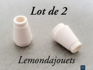 Lot de 2x Lego 4589 4589b Cone 1x1 with Top Groove Blanc White 458901, 4518400 - Picture 1 of 2